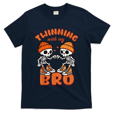 Twin Twinning Halloween Best Friend Matching Skeleton T-Shirt