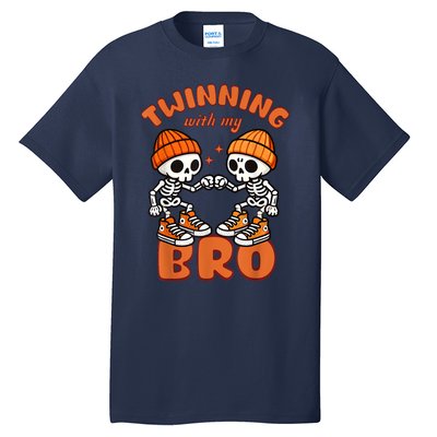 Twin Twinning Halloween Best Friend Matching Skeleton Tall T-Shirt