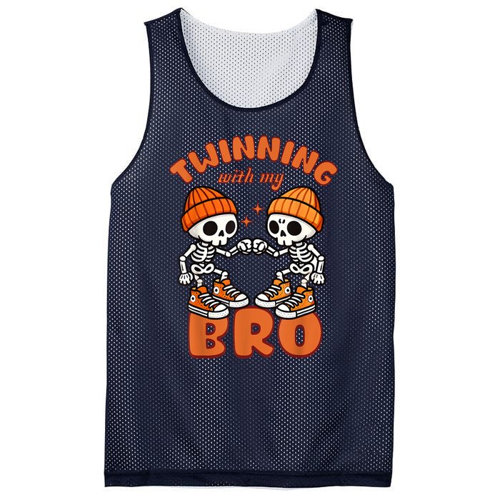 Twin Twinning Halloween Best Friend Matching Skeleton Mesh Reversible Basketball Jersey Tank