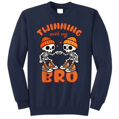 Twin Twinning Halloween Best Friend Matching Skeleton Tall Sweatshirt