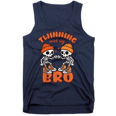 Twin Twinning Halloween Best Friend Matching Skeleton Tank Top