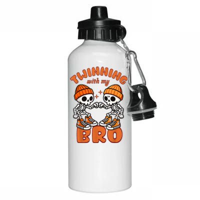 Twin Twinning Halloween Best Friend Matching Skeleton Aluminum Water Bottle