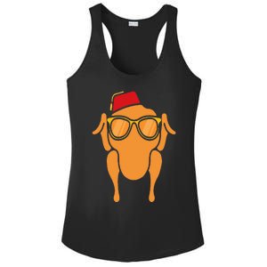 Thanksgiving Turkey Head Funny Gift For Friends Ladies PosiCharge Competitor Racerback Tank