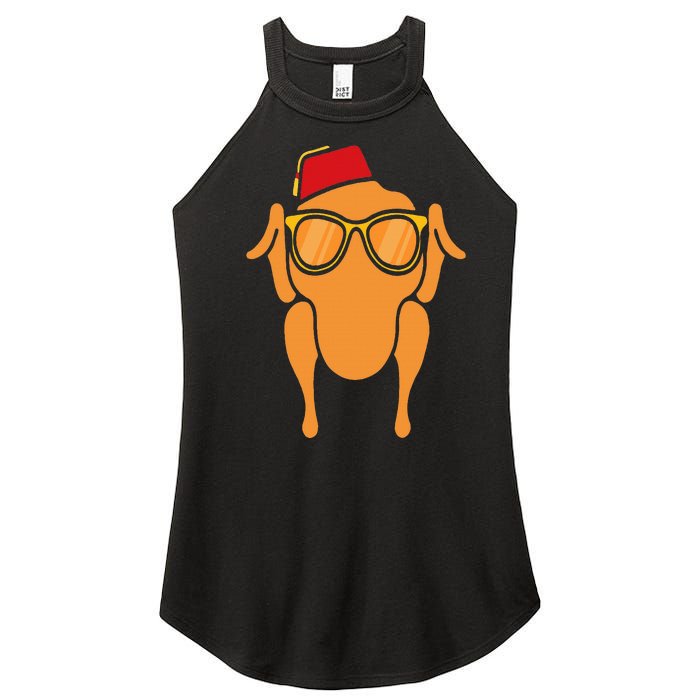 Thanksgiving Turkey Head Funny Gift For Friends Women's Perfect Tri Rocker Tank