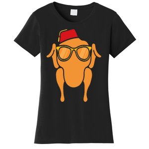 Thanksgiving Turkey Head Funny Gift For Friends Women's T-Shirt