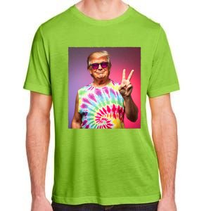 Trump Tiedye Hippie Sunglasses – Funny Peace Symbol Donald Adult ChromaSoft Performance T-Shirt