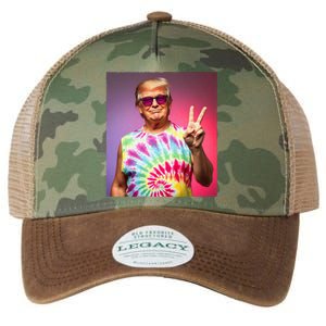 Trump Tiedye Hippie Sunglasses – Funny Peace Symbol Donald Legacy Tie Dye Trucker Hat