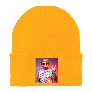 Trump Tiedye Hippie Sunglasses – Funny Peace Symbol Donald Knit Cap Winter Beanie