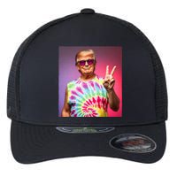 Trump Tiedye Hippie Sunglasses – Funny Peace Symbol Donald Flexfit Unipanel Trucker Cap