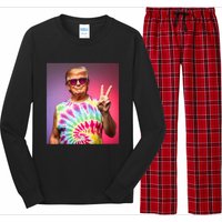 Trump Tiedye Hippie Sunglasses – Funny Peace Symbol Donald Long Sleeve Pajama Set