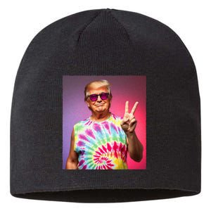 Trump Tiedye Hippie Sunglasses – Funny Peace Symbol Donald Sustainable Beanie