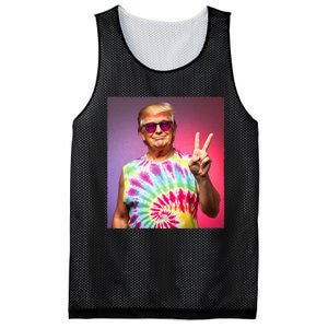 Trump Tiedye Hippie Sunglasses – Funny Peace Symbol Donald Mesh Reversible Basketball Jersey Tank