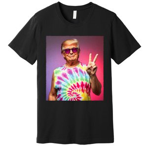 Trump Tiedye Hippie Sunglasses – Funny Peace Symbol Donald Premium T-Shirt