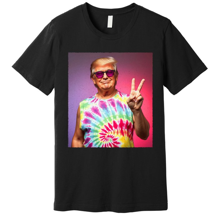 Trump Tiedye Hippie Sunglasses – Funny Peace Symbol Donald Premium T-Shirt