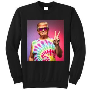 Trump Tiedye Hippie Sunglasses – Funny Peace Symbol Donald Tall Sweatshirt