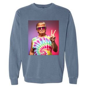 Trump Tiedye Hippie Sunglasses – Funny Peace Symbol Donald Garment-Dyed Sweatshirt