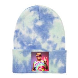 Trump Tiedye Hippie Sunglasses – Funny Peace Symbol Donald Tie Dye 12in Knit Beanie