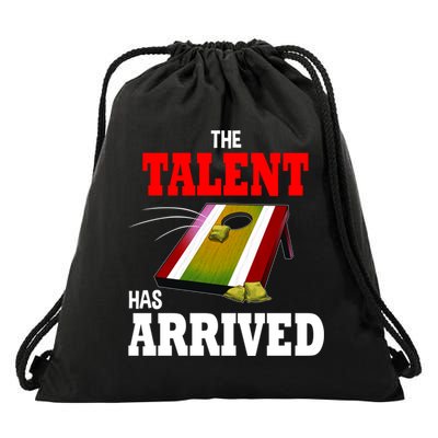 The Talent Has Arrived Cornhole Player Papa Grandpa Gift Drawstring Bag
