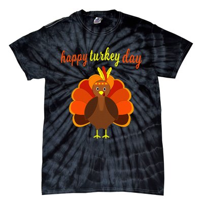 Thanksgiving Turkey Happy Turkey Day Tie-Dye T-Shirt