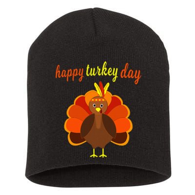 Thanksgiving Turkey Happy Turkey Day Short Acrylic Beanie