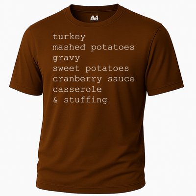 Turkey Thanksgiving Holiday Food Guide Cooling Performance Crew T-Shirt