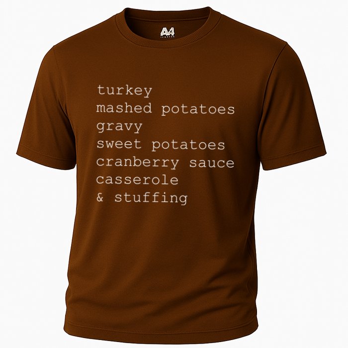 Turkey Thanksgiving Holiday Food Guide Cooling Performance Crew T-Shirt