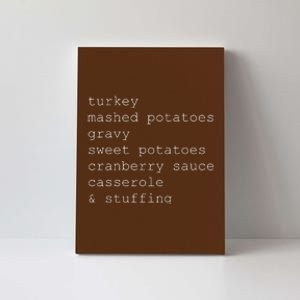 Turkey Thanksgiving Holiday Food Guide Canvas