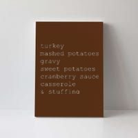 Turkey Thanksgiving Holiday Food Guide Canvas