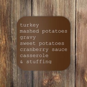 Turkey Thanksgiving Holiday Food Guide Coaster