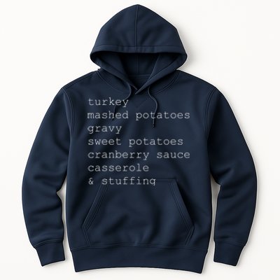 Turkey Thanksgiving Holiday Food Guide Hoodie