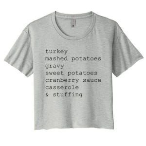 Turkey Thanksgiving Holiday Food Guide Women's Crop Top Tee