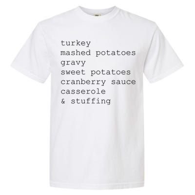 Turkey Thanksgiving Holiday Food Guide Garment-Dyed Heavyweight T-Shirt