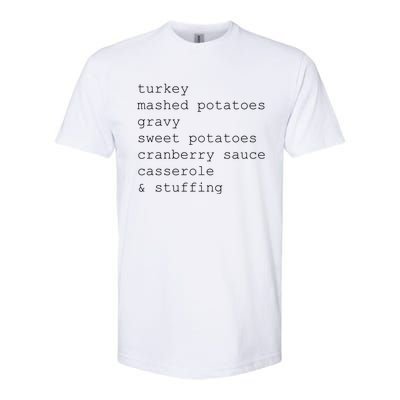 Turkey Thanksgiving Holiday Food Guide Softstyle CVC T-Shirt