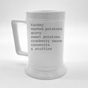 Turkey Thanksgiving Holiday Food Guide Beer Stein