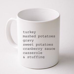 Turkey Thanksgiving Holiday Food Guide Coffee Mug