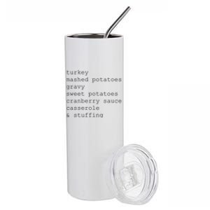 Turkey Thanksgiving Holiday Food Guide Stainless Steel Tumbler