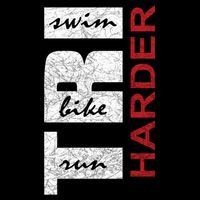 Triathletes Tri Harder Swim Bike Run Triathlon Inspired Cool Gift Drawstring Bag