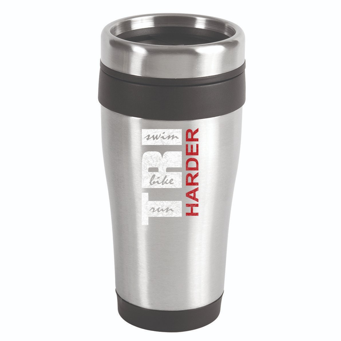 Triathletes Tri Harder Swim Bike Run Triathlon Inspired Cool Gift 16oz Travel Tumbler