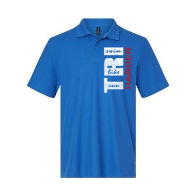 Triathletes Tri Harder Swim Bike Run Triathlon Inspired Cool Gift Softstyle Adult Sport Polo