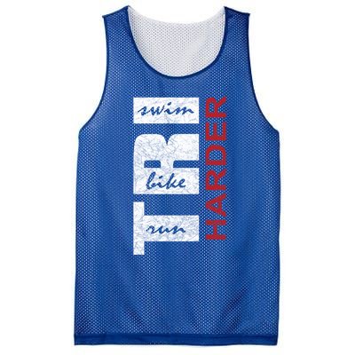 Triathletes Tri Harder Swim Bike Run Triathlon Inspired Cool Gift Mesh Reversible Basketball Jersey Tank