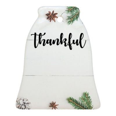 Thankful Ceramic Bell Ornament