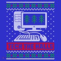 Tech The Halls Computer Geek Ugly Christmas Cool Gift Full-Length Apron With Pockets
