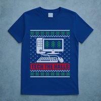 Tech The Halls Computer Geek Ugly Christmas Cool Gift T-Shirt