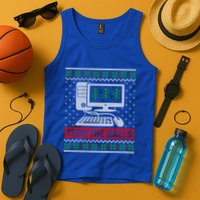 Tech The Halls Computer Geek Ugly Christmas Cool Gift Tank Top