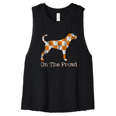 Tennessee TN Hound On The Prowl Vol Dog Knoxville Fan Game Gift Women's Racerback Cropped Tank