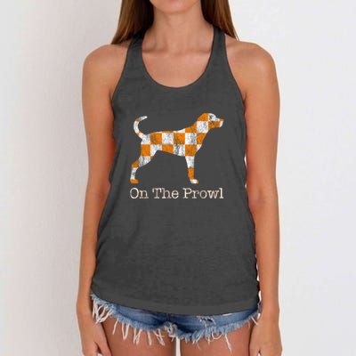 Tennessee TN Hound On The Prowl Vol Dog Knoxville Fan Game Gift Women's Knotted Racerback Tank