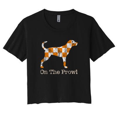 Tennessee TN Hound On The Prowl Vol Dog Knoxville Fan Game Gift Women's Crop Top Tee