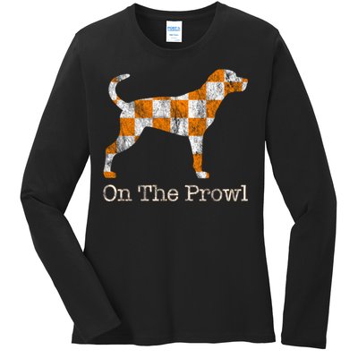 Tennessee TN Hound On The Prowl Vol Dog Knoxville Fan Game Gift Ladies Long Sleeve Shirt