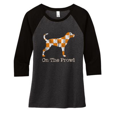 Tennessee TN Hound On The Prowl Vol Dog Knoxville Fan Game Gift Women's Tri-Blend 3/4-Sleeve Raglan Shirt