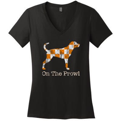 Tennessee TN Hound On The Prowl Vol Dog Knoxville Fan Game Gift Women's V-Neck T-Shirt